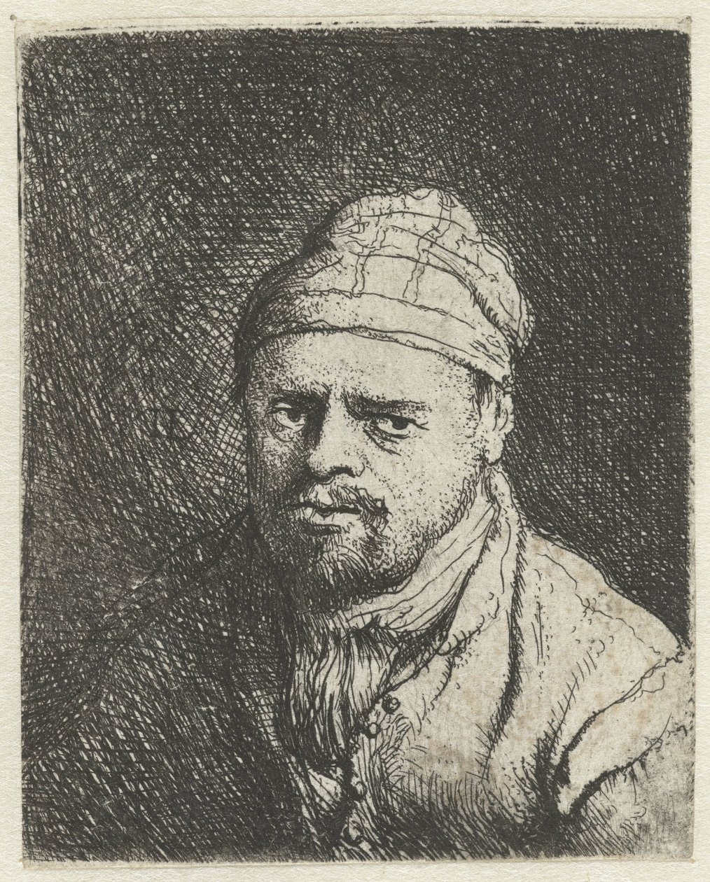 Busto de um cozinheiro com barrete de Jan Lievens