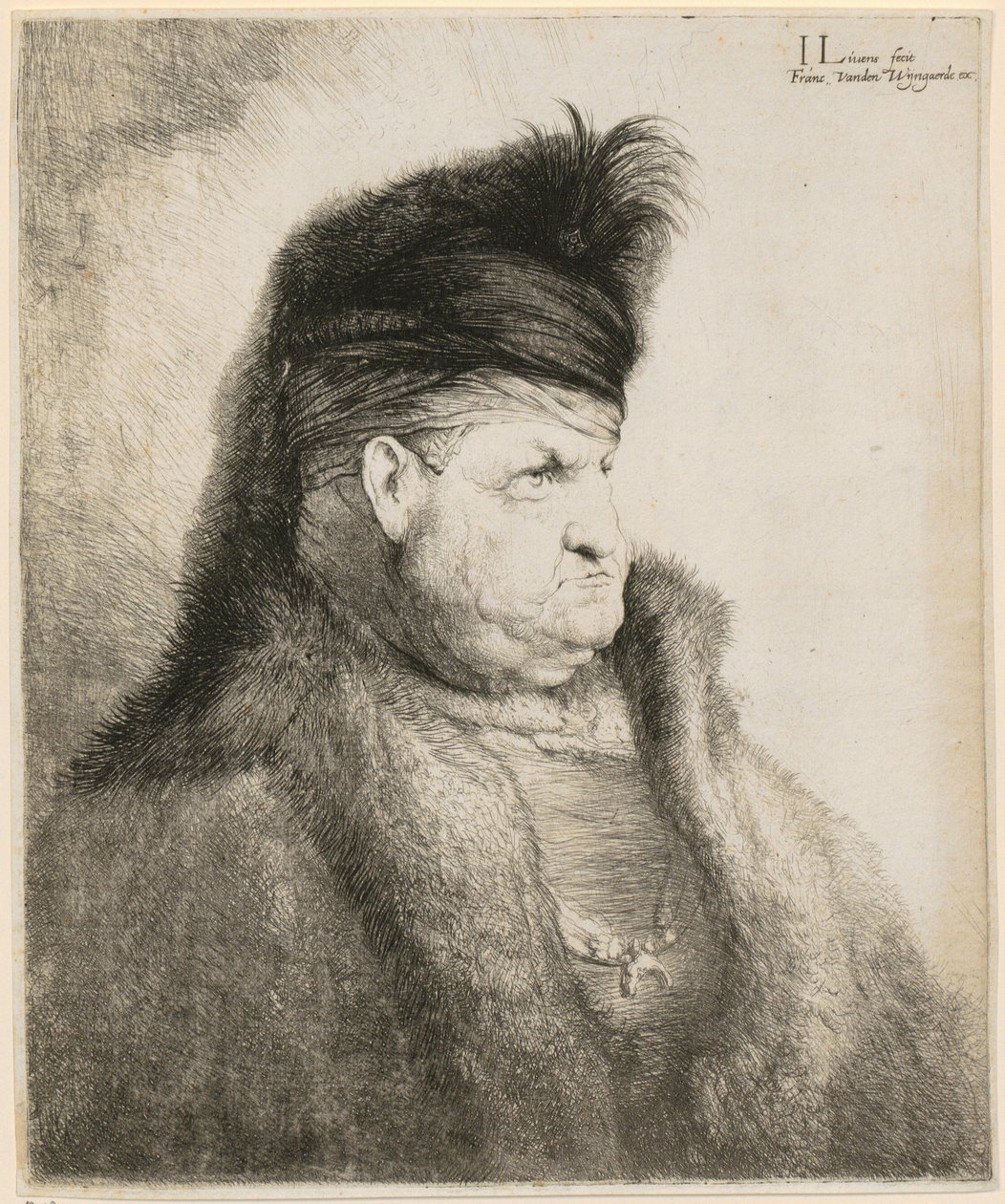 Retrato de meio corpo de um oriental de Jan Lievens