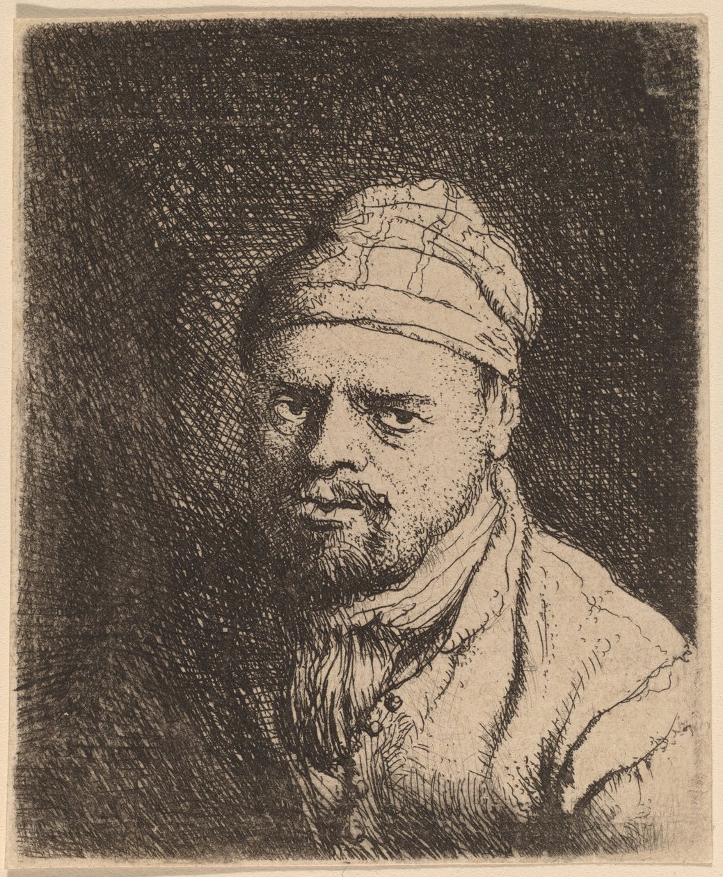 Busto de um cozinheiro com boné de Jan Lievens