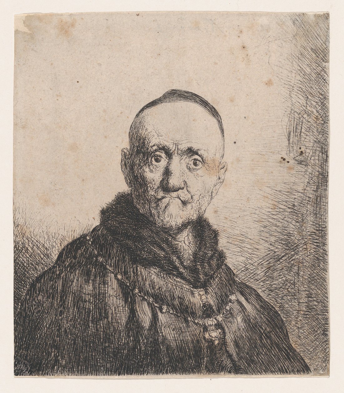 Busto de um homem idoso, de frente de Jan Lievens
