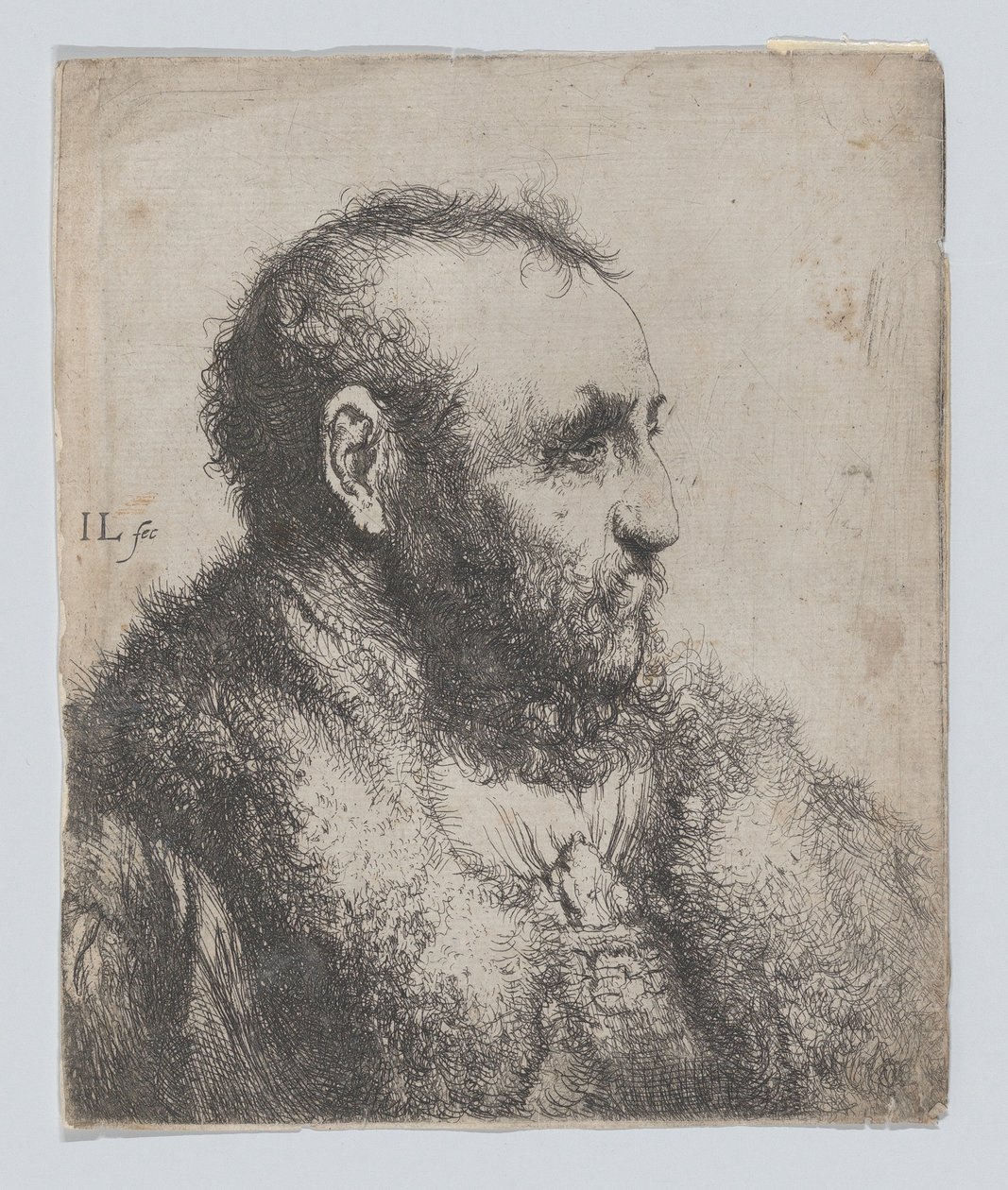 Busto de um homem idoso com gola de pele de Jan Lievens