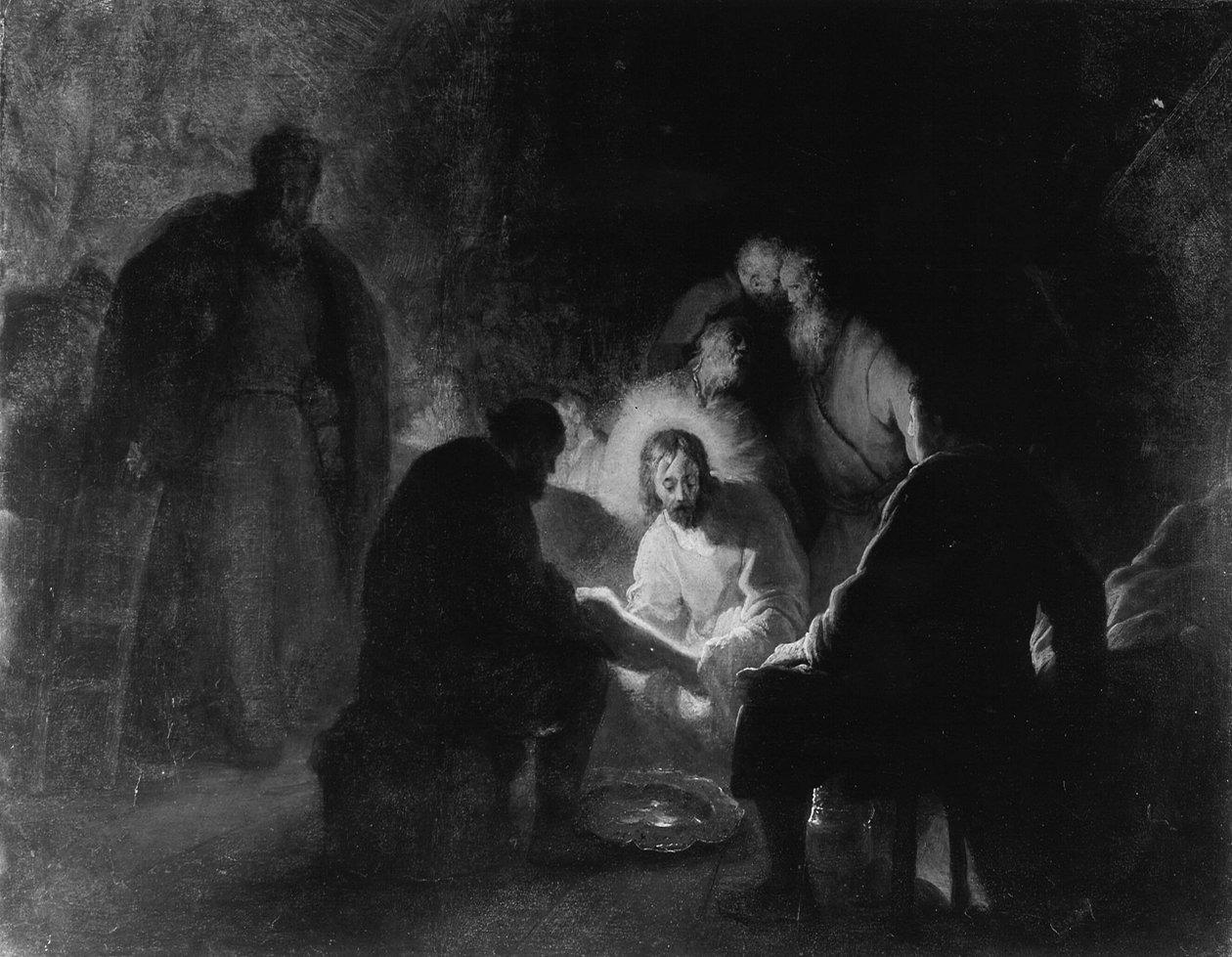 Cristo lava os pés dos discípulos de Jan Lievens