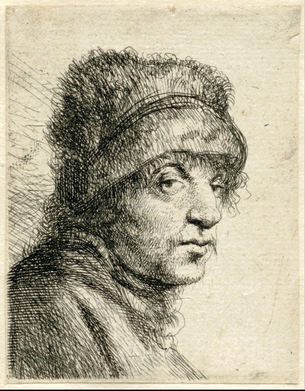 Cabeça de um homem com chapéu Variae Effigies a Joanne Livio (título da série) de Jan Lievens