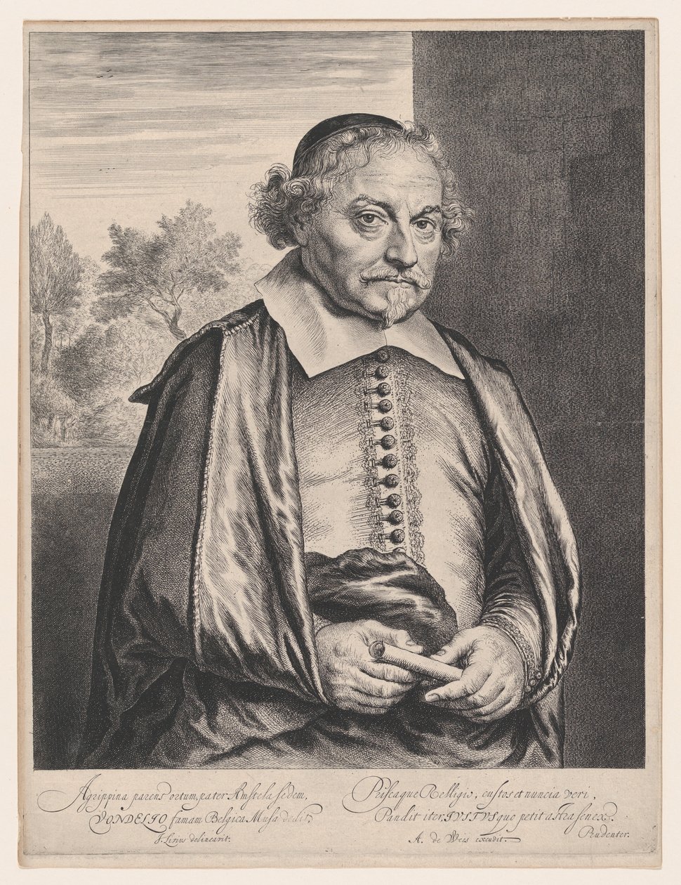 Joost van den Vondel, século XVII. de Jan Lievens