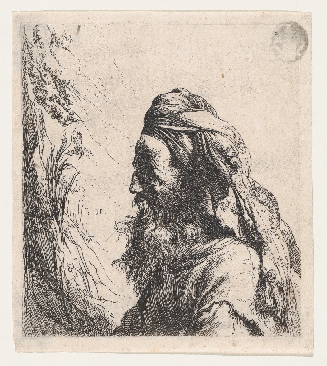 Homem de turbante virado para a esquerda de Jan Lievens