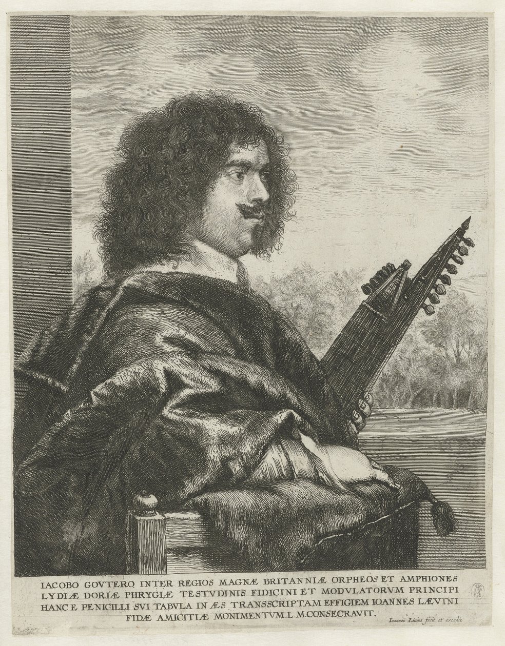 Retrato do compositor e lutenista Jacques Gaultier, 1631-1635 de Jan Lievens