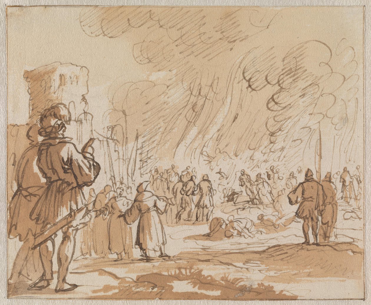 180 cátaros ou albigenses são queimados nos arredores de Minerve, em 1210 de Jan Luyken