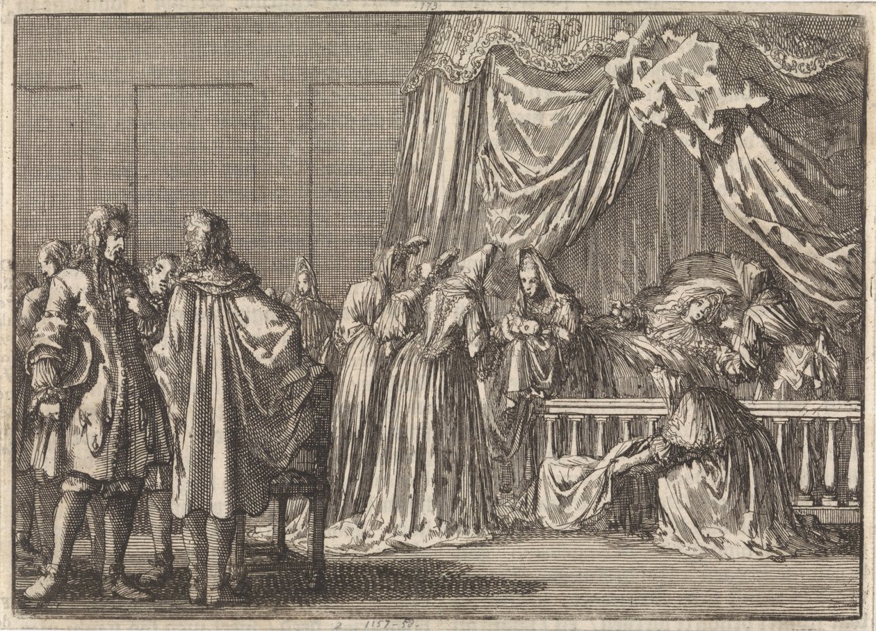 Nascimento do filho do rei James II da Inglaterra, 1688 de Jan Luyken