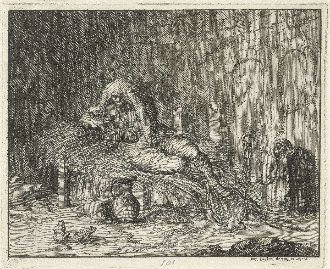 Georg Wanger na prisão em Bressanone, 1591 de Jan Luyken