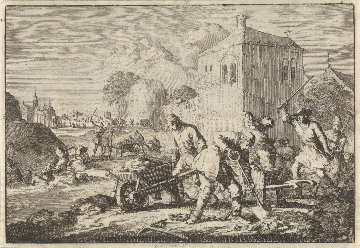 Ministros reformados na Hungria condenados a trabalhos forçados, 1674 de Jan Luyken