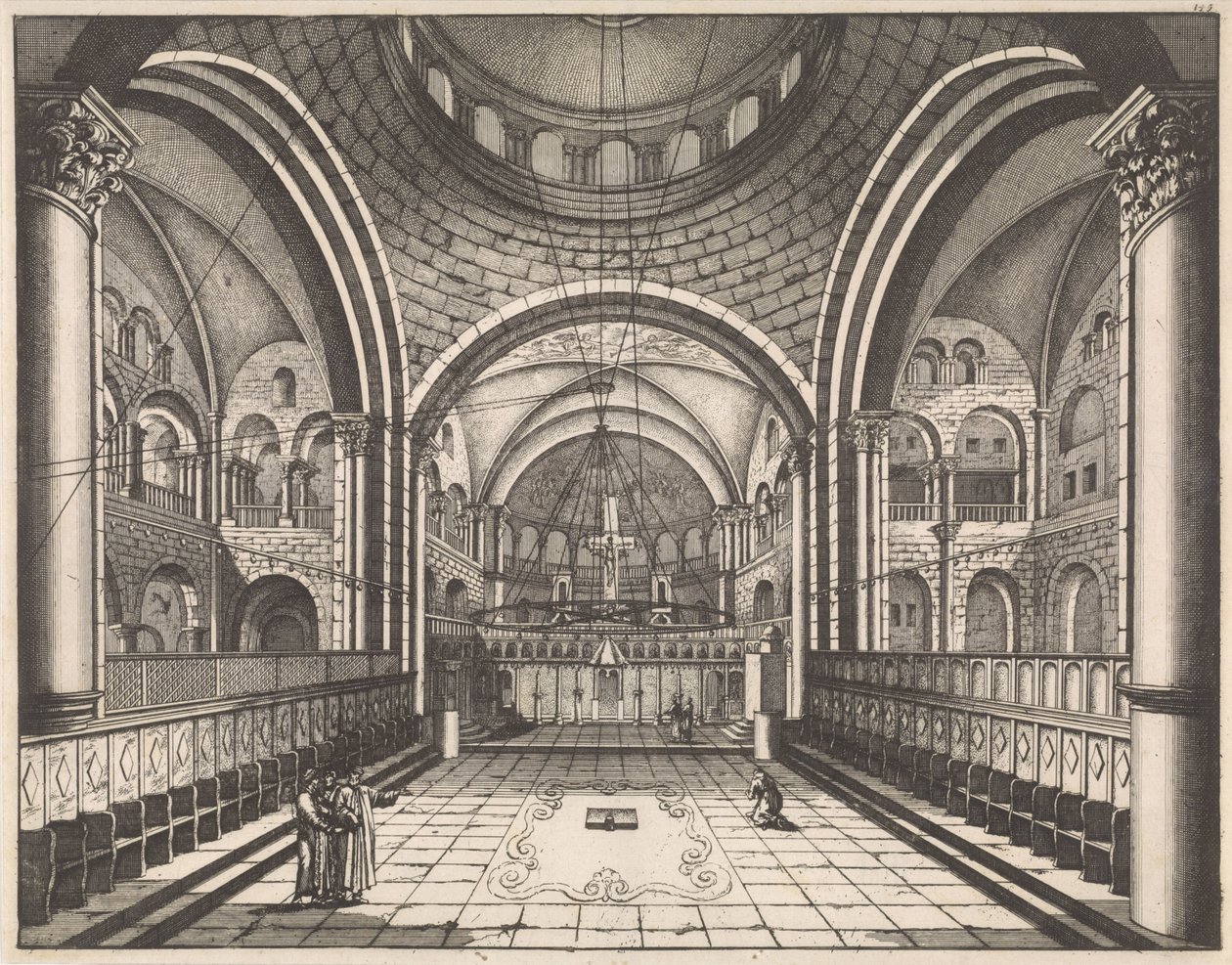 Coro da Igreja do Santo Sepulcro, em Jerusalém de Jan Luyken