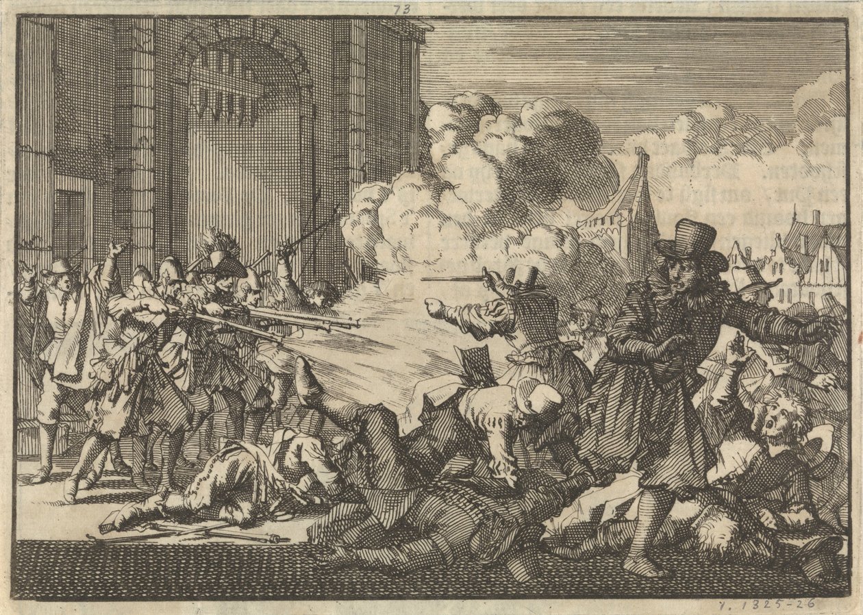 Motim em Roterdão, após a prisão de um ministro protestante, 1621 de Jan Luyken
