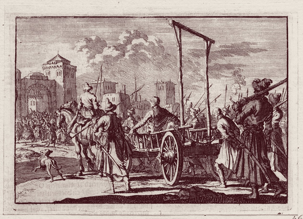 Stenka Razin antes da execução em Moscou, 1698 de Jan Luyken