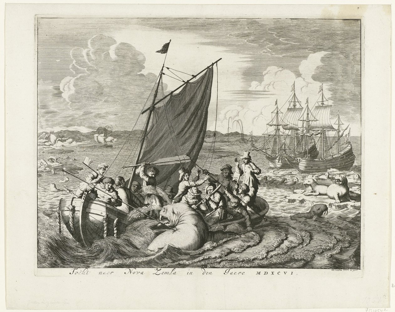 A viagem a Novaya Zemlya em 1596, 1679-1681 de Jan Luyken