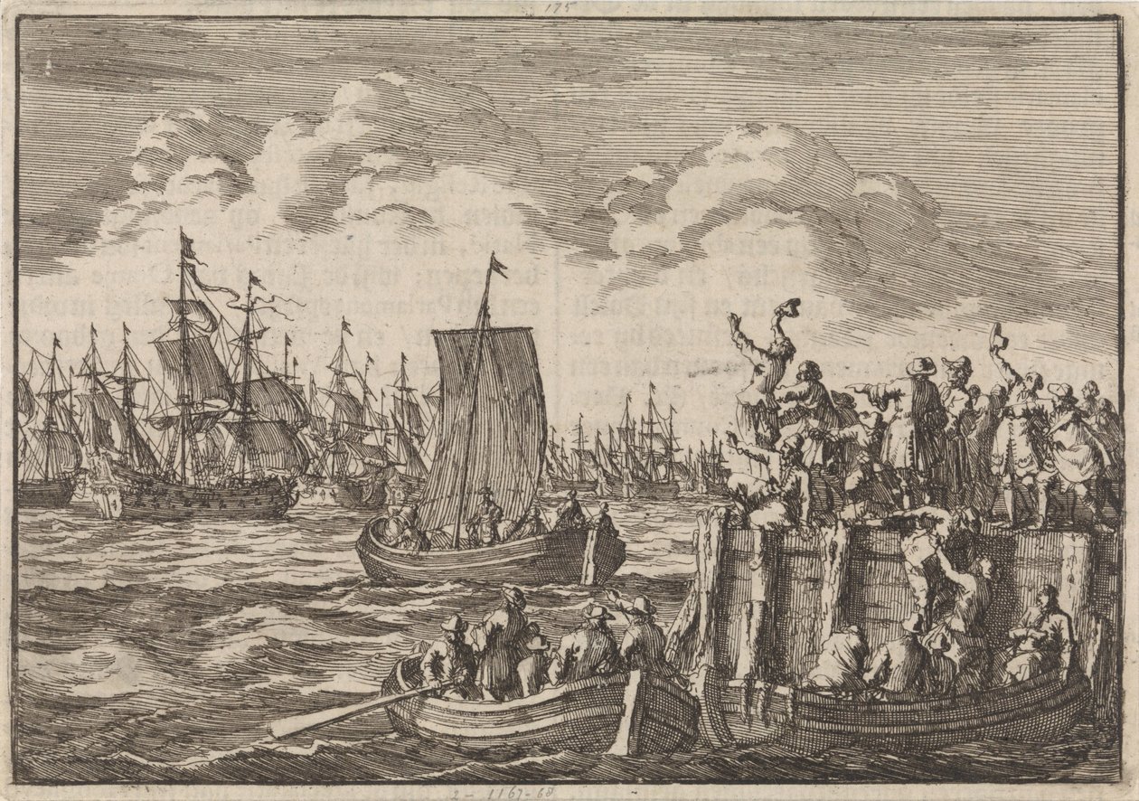 William III parte para a Inglaterra com a frota, 1688 de Jan Luyken