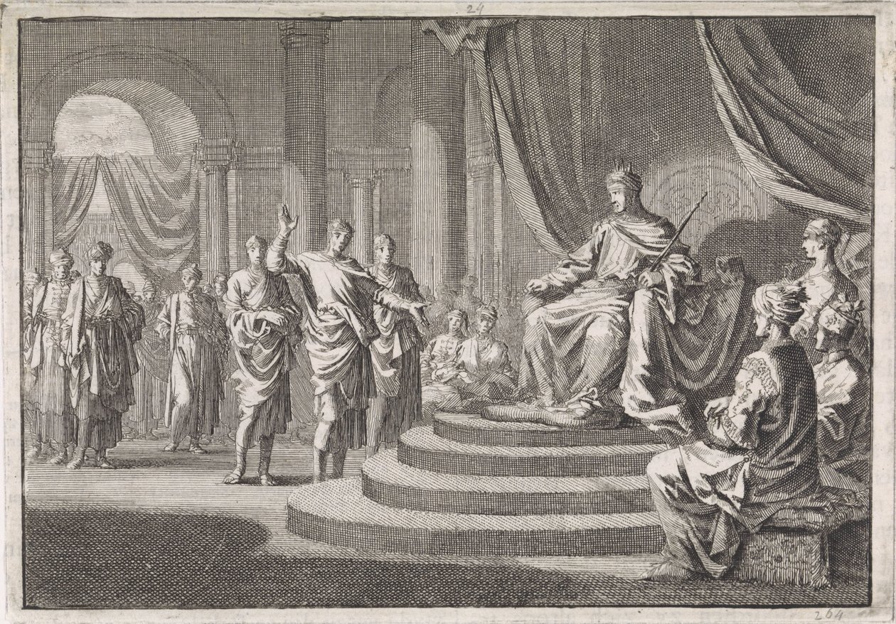 Zerubabel perante o rei Dario de Jan Luyken
