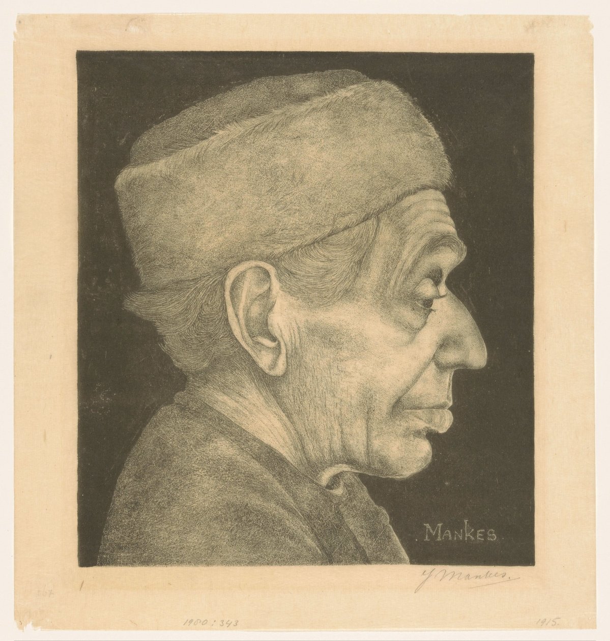 Retrato de Douwe com boné de Jan Mankes (signed by artist)