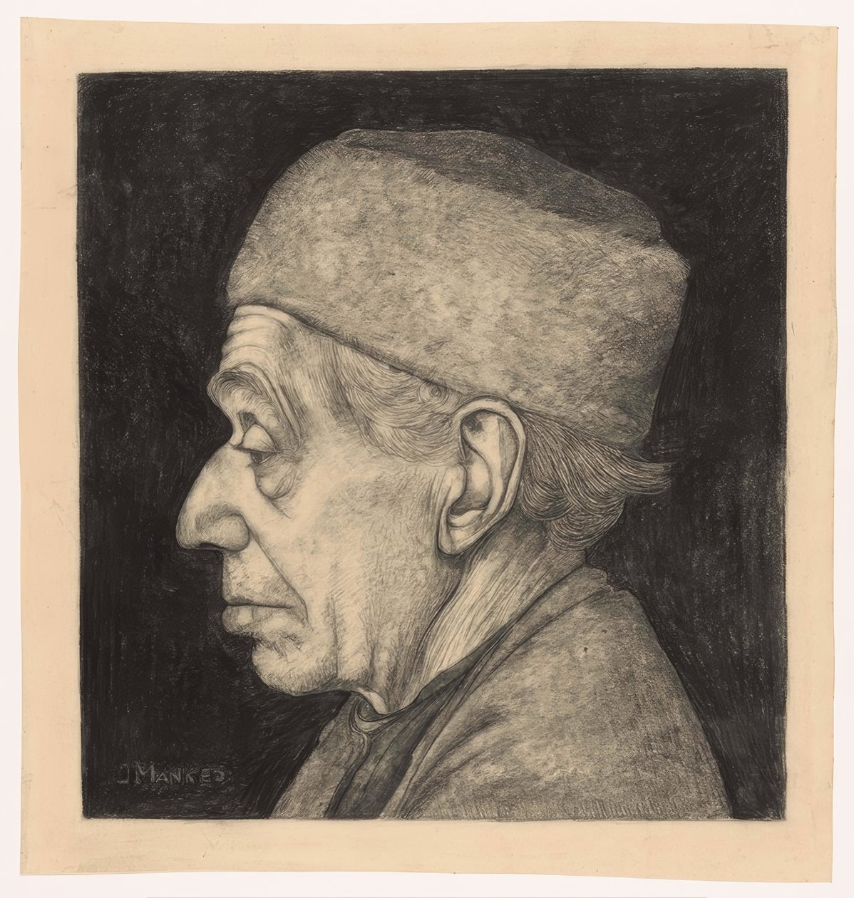 Douwe, de perfil à esquerda de Jan Mankes