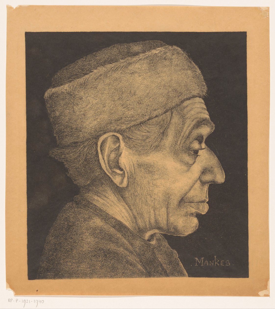 Retrato de Douwe com boné de Jan Mankes