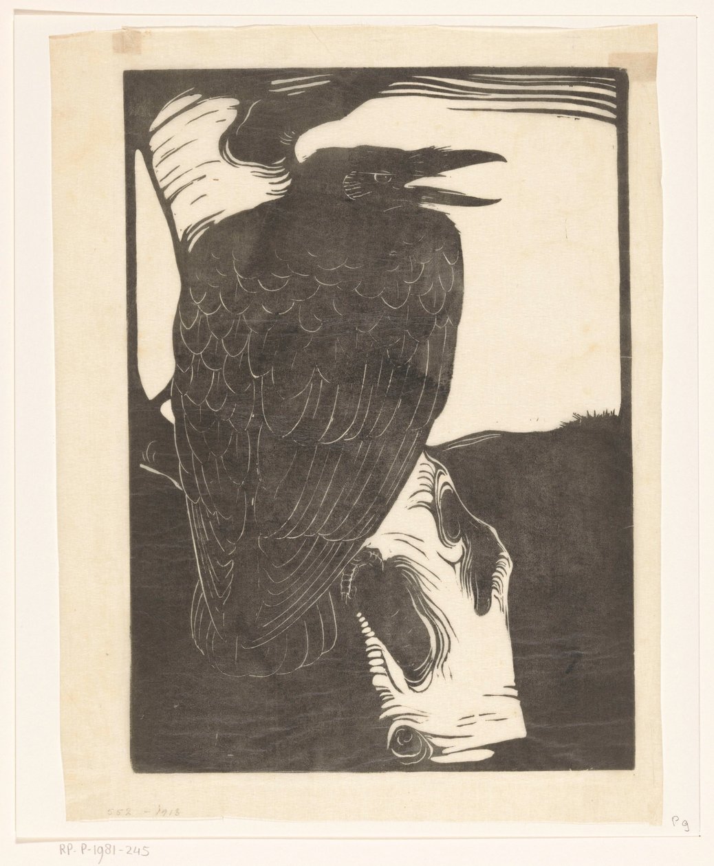 Corvo na árvore de vidoeiro de Jan Mankes