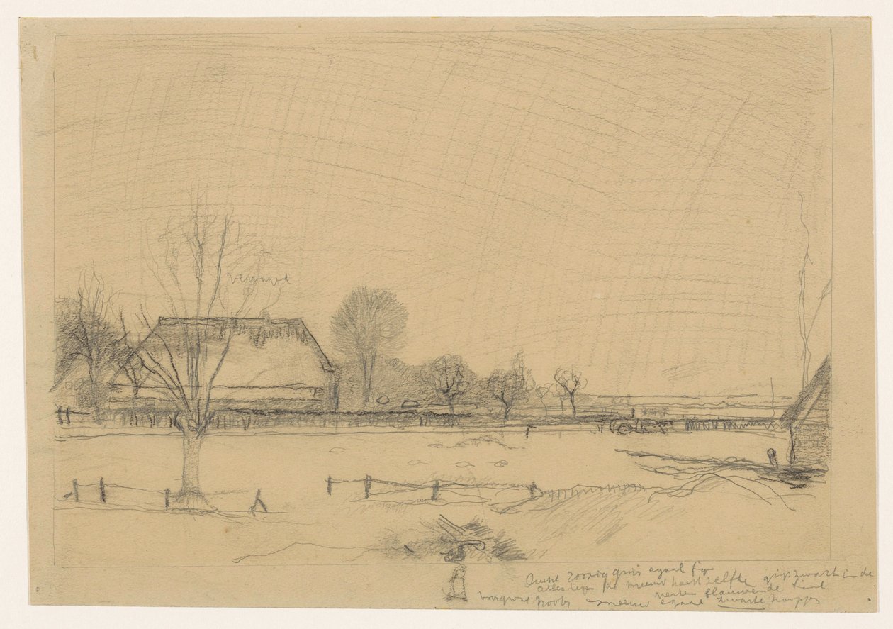 Paisagem de inverno em Eerbeek de Jan Mankes