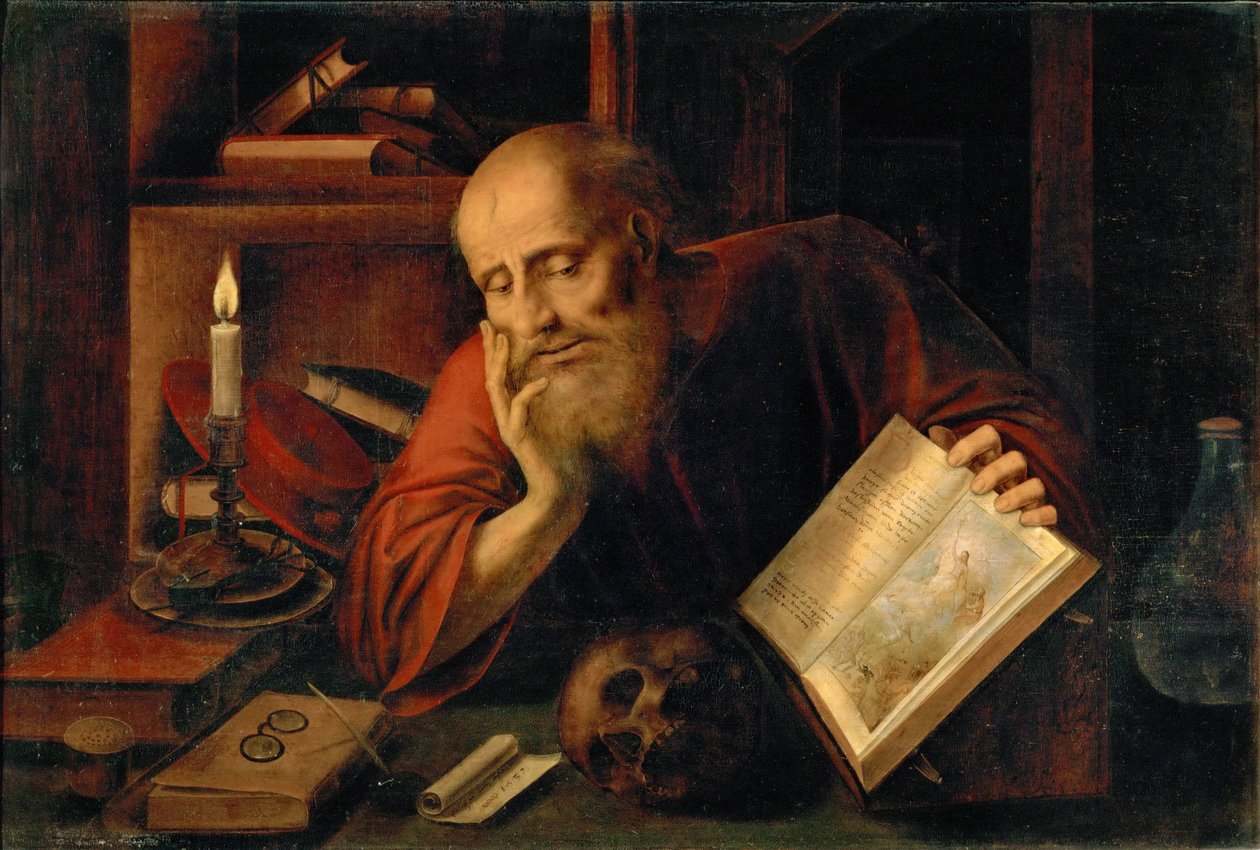 Saint Jerome, de Massys (Matsys), Jan (1510-1575). Óleo sobre madeira de Jan Massys