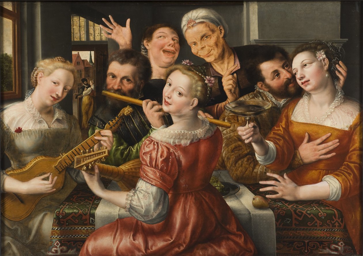 Uma empresa feliz - A Merry Company, de Massys de Jan Massys