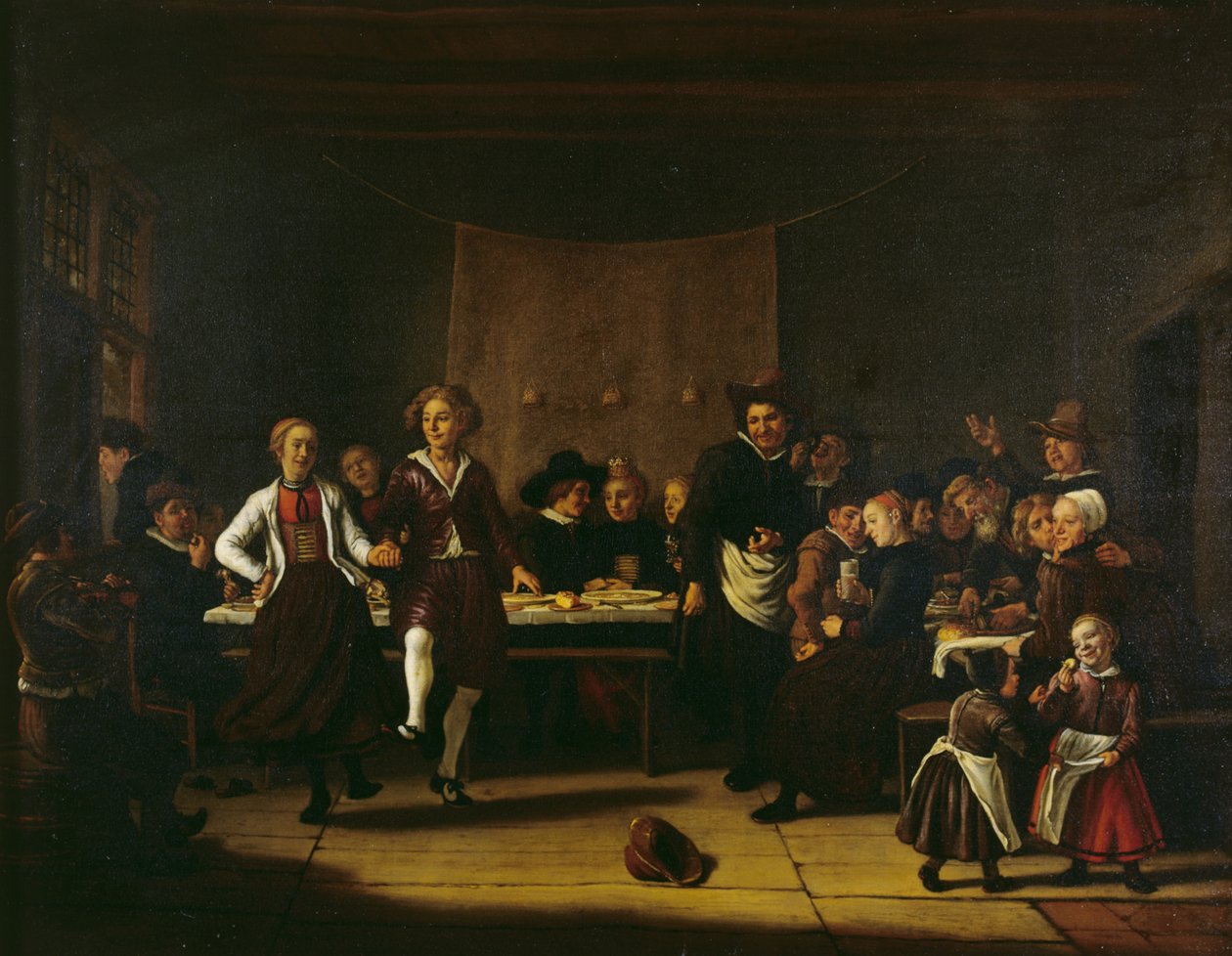 Casamento de Agricultor (óleo sobre tela) de Jan Massys or Metsys