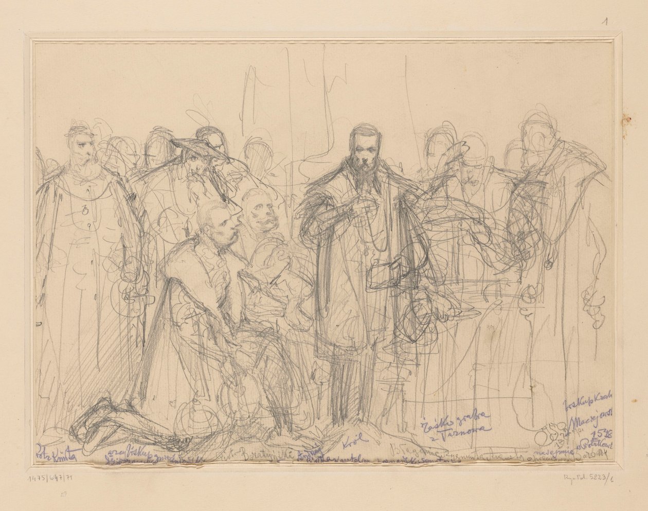O apelo de Sigismundo Augusto para que abandonasse Bárbara, esboço conceptual de Jan Matejko