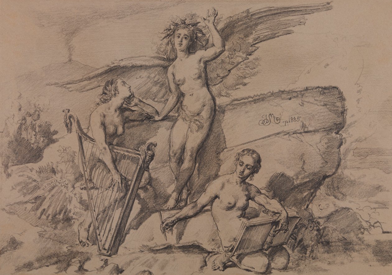História da civilização humana - Poesia, música e história (pintura 7) de Jan Matejko