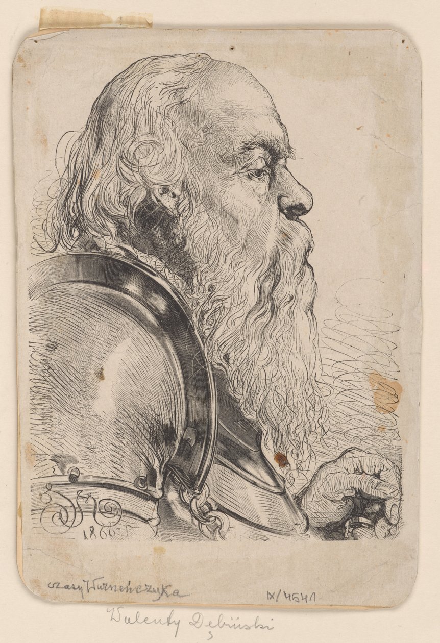 Busto de Walenty Dębiński — xilogravura realizada a partir de um desenho de Jan Matejko de Jan Matejko