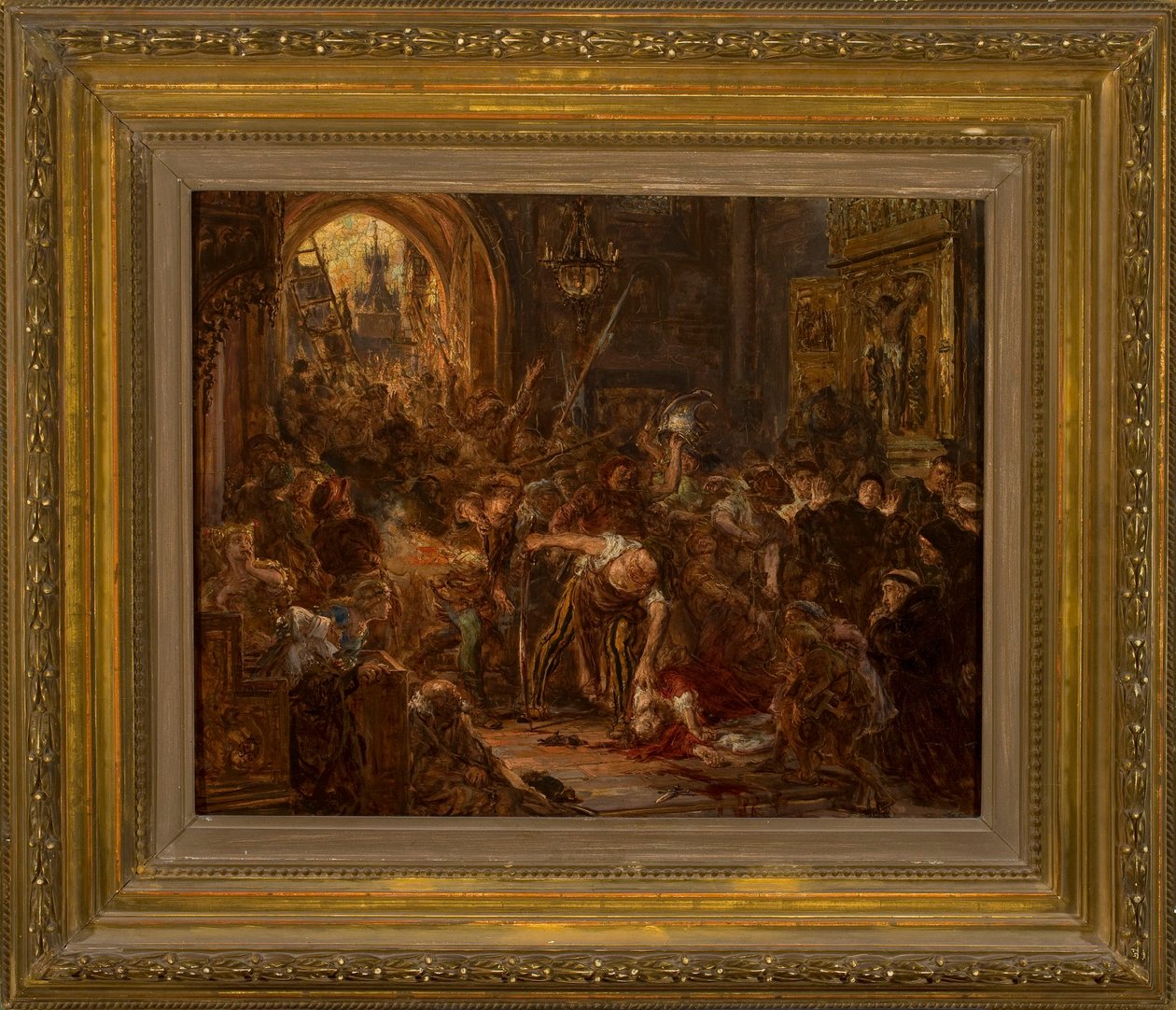 A morte de Tęczyński na igreja dos Franciscanos de Jan Matejko