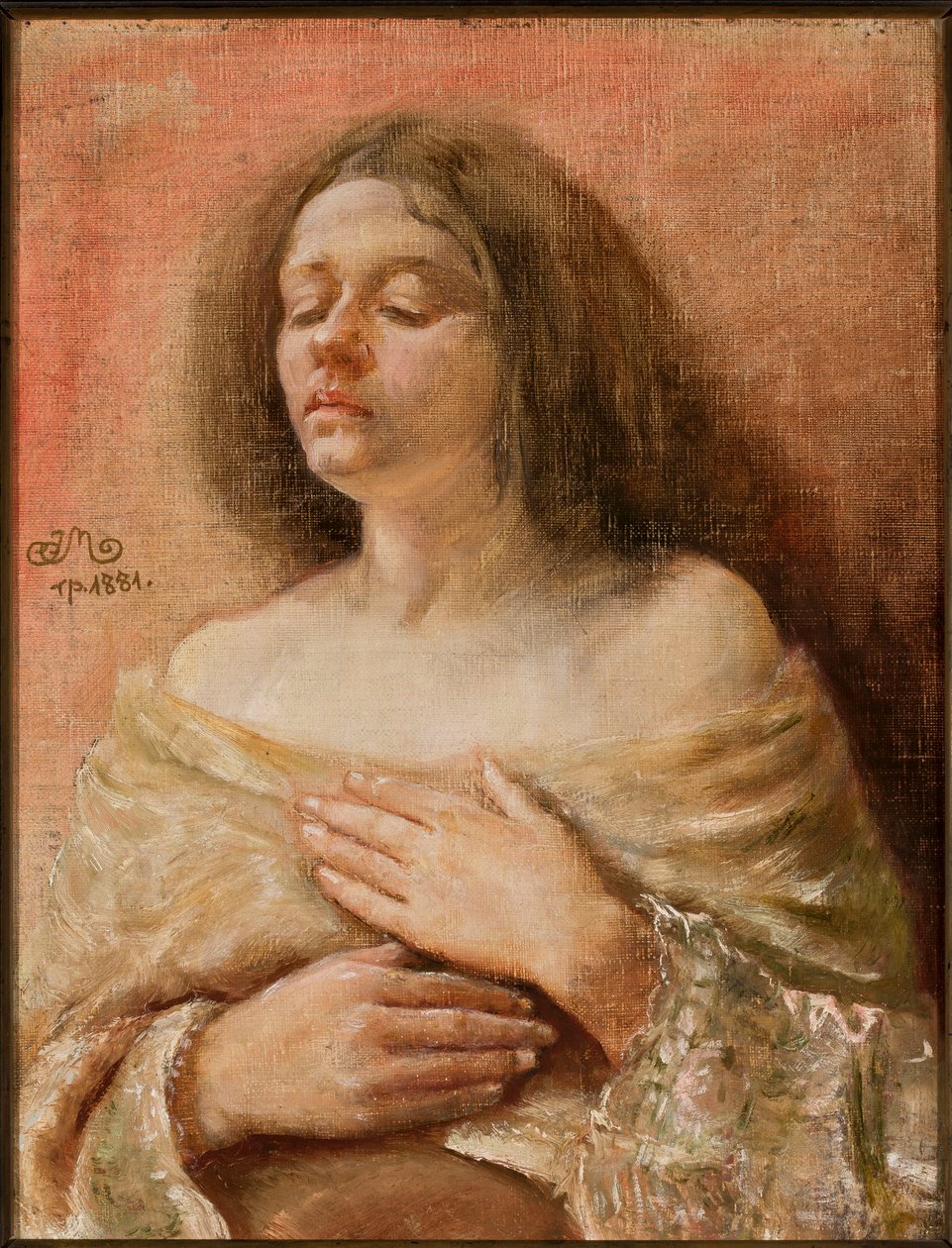 Estudo de retrato de uma mulher de Jan Matejko