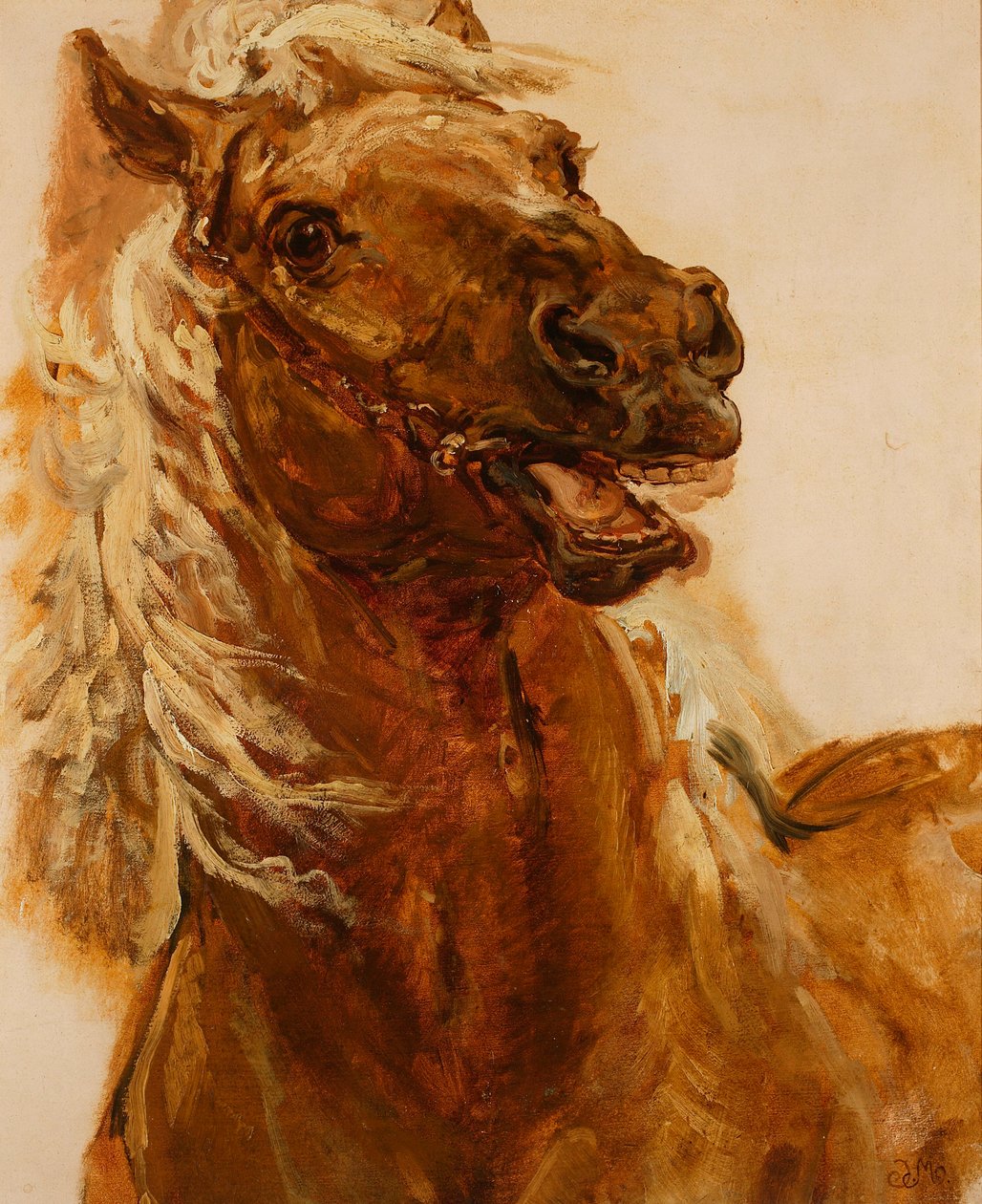 Esboço da cabeça de um cavalo para o quadro «Zamoyski junto a Byczyna» de Jan Matejko