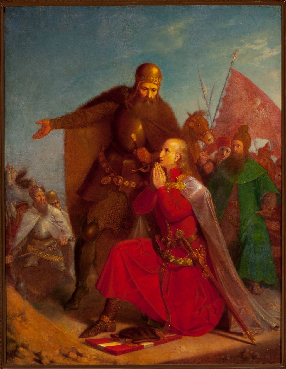 Władysław Jagiełło e Witold a rezar antes da batalha de Grunwald de Jan Matejko
