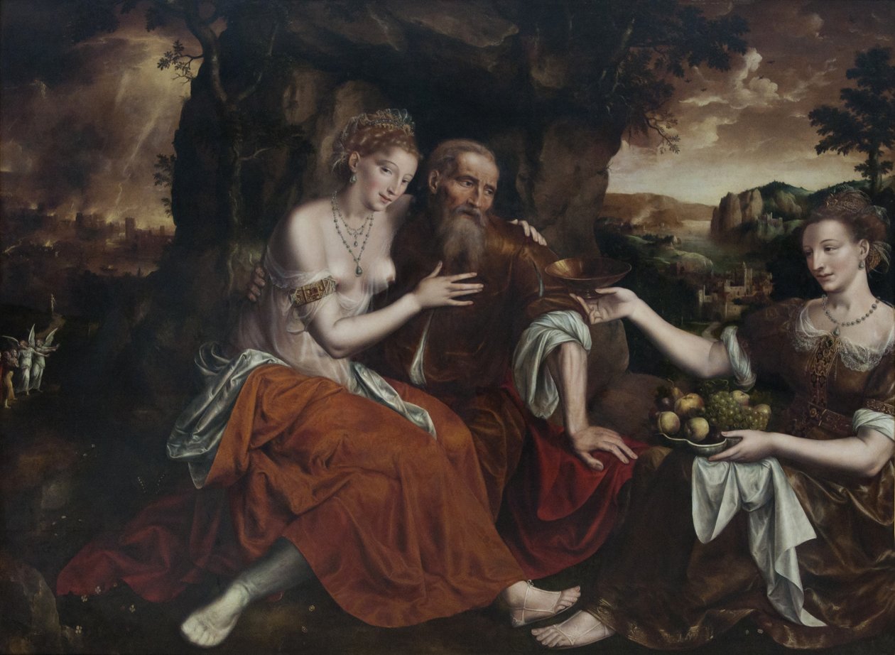 Ló e as suas filhas de Jan Matsys