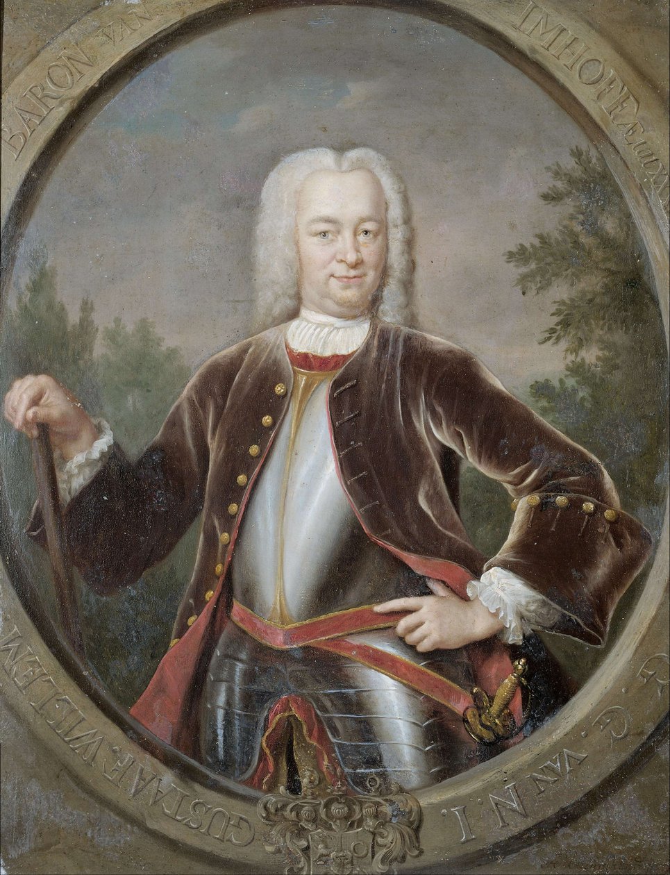 Holandês: Gustaaf Willem barão van Imhoff (1705-50). Governador-Geral (1743-50) Retrato de Gustaaf Willem, Barão van Imhoff, Governador-Geral da Companhia Holandesa das Índias Orientais de Jan Maurits Quinkhard