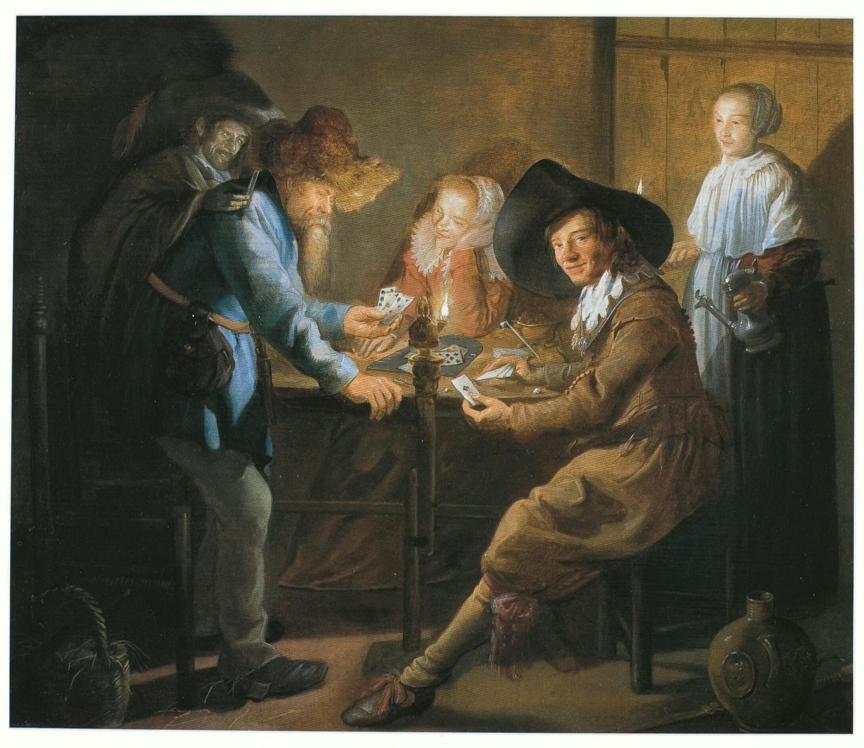 Jogadores de cartas à luz da lâmpada de Jan Miense Molenaer