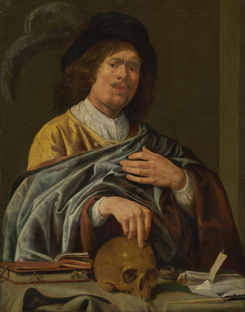 Autorretrato com crânio de Jan Miense Molenaer