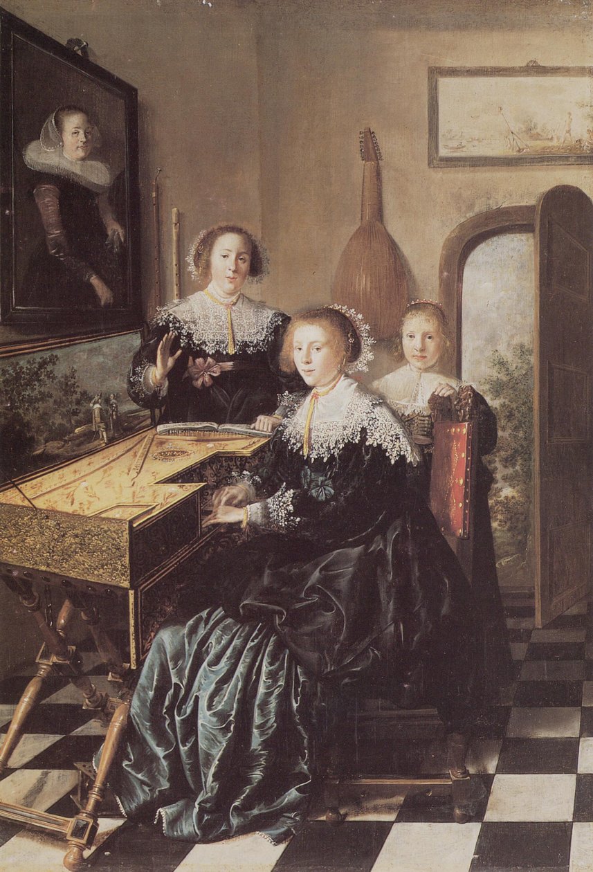 Três mulheres numa Virginal de Jan Miense Molenaer