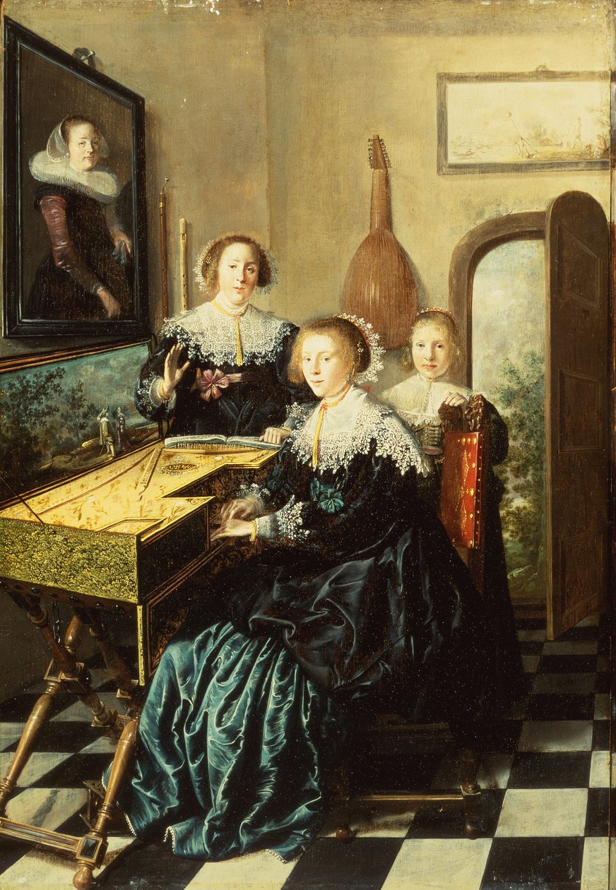 Três mulheres numa Virginal de Jan Miense Molenaer