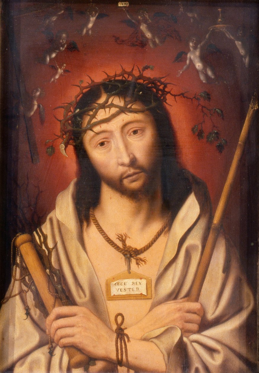 Cristo coroado de espinhos, ou Ecce Homo, c.1525 (óleo sobre painel) de Jan Mostaert