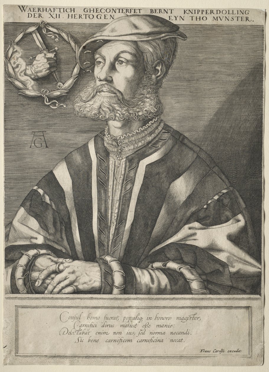 Retrato de Bernard Knipperdolling. de Jan Muller