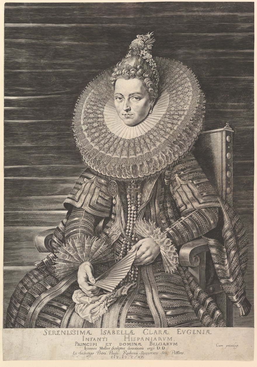 Retrato de Isabella Clara Eugenia, Governess of Southern Netherlands, 1615. de Jan Muller