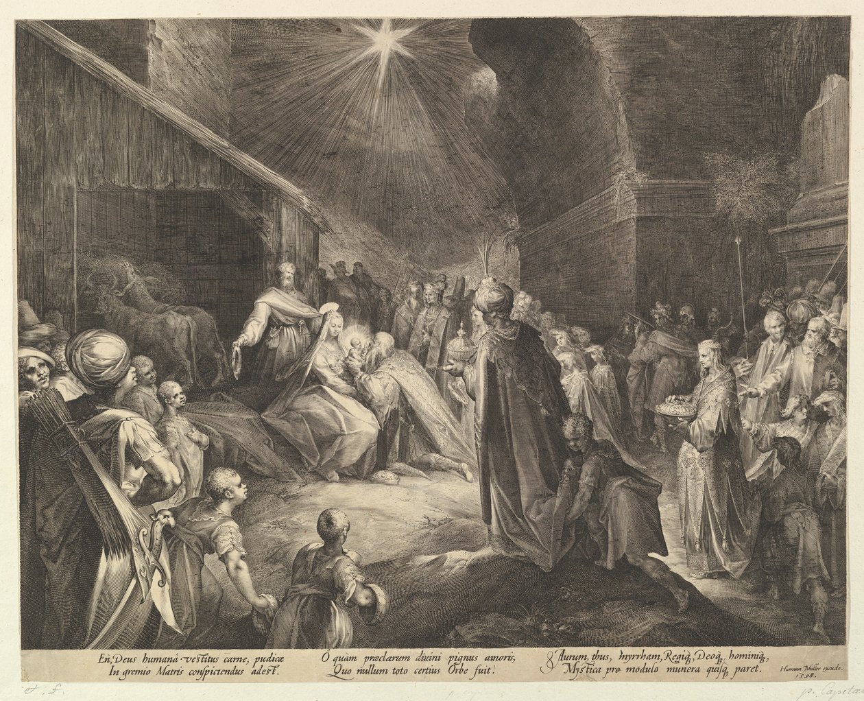 A Adoração dos Reis Magos, ca. 1625. de Jan Muller