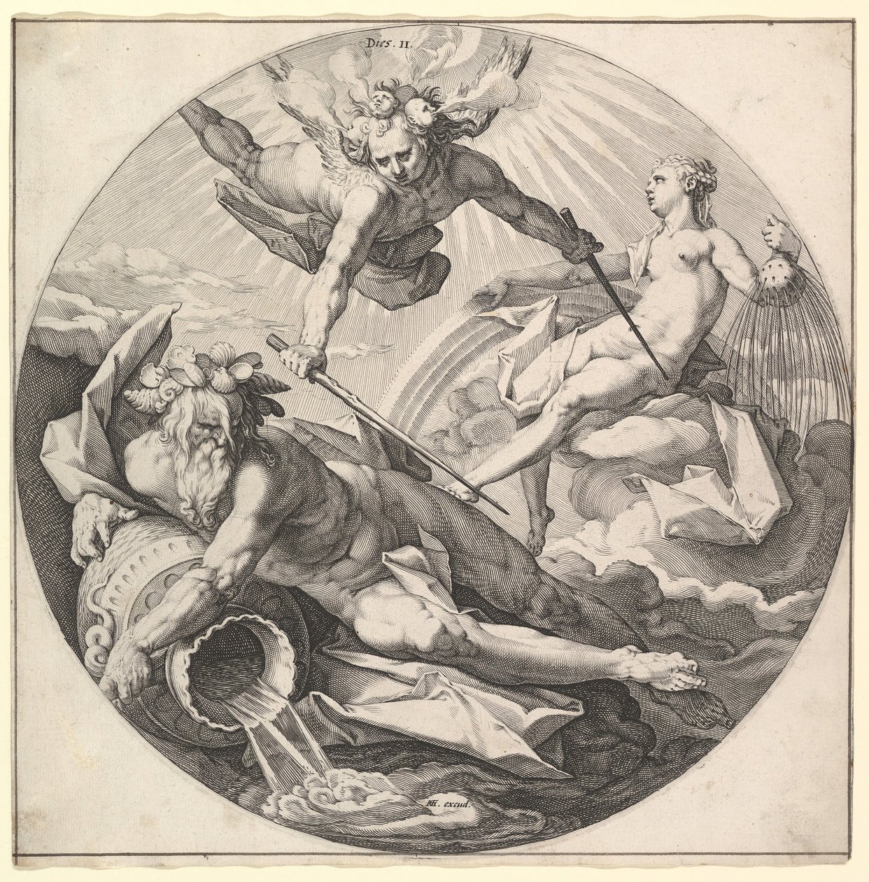 O Segundo Dia Morre II, da série A Criação do Mundo, ca. 1594. de Jan Muller