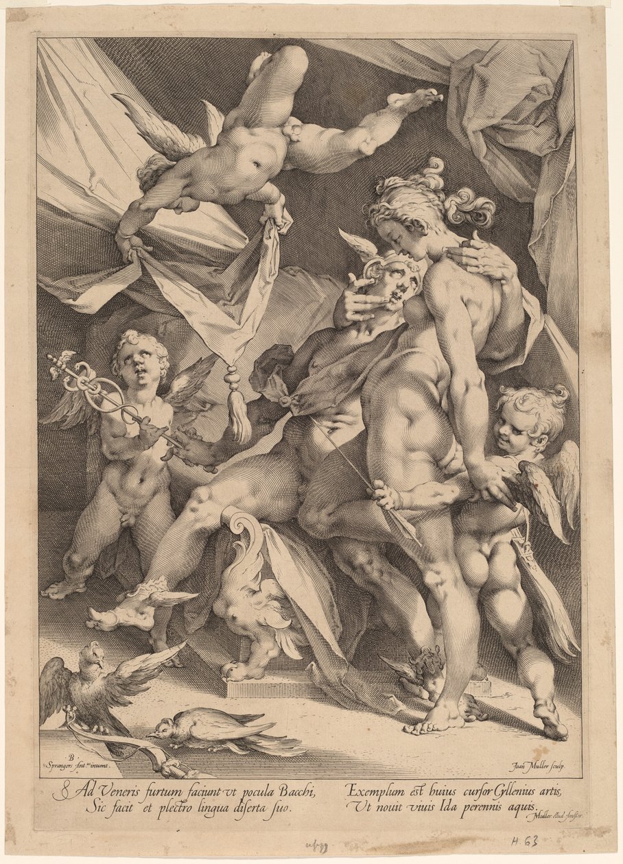 Vênus e Mercúrio de Jan Muller, after Bartholomaeus Spranger