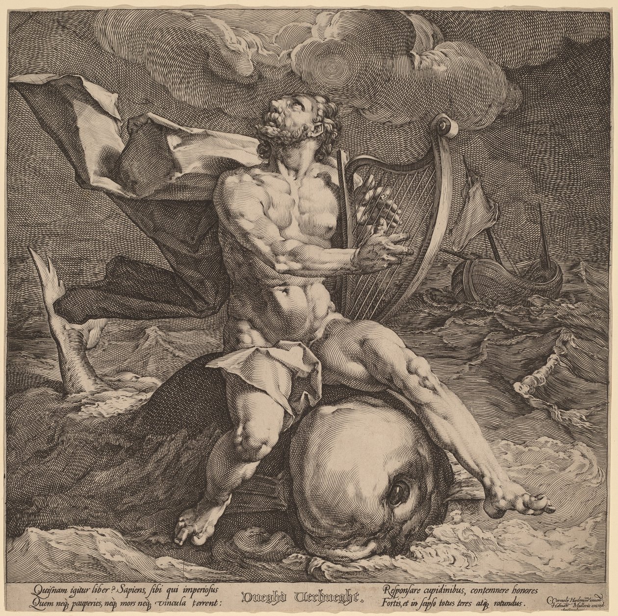 Arion em um golfinho de Jan Muller, after Cornelis Cornelisz van Haarlem