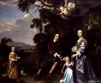 Pieter van der Graaff, sua esposa e filhas de Jan Mytens or Mijtens