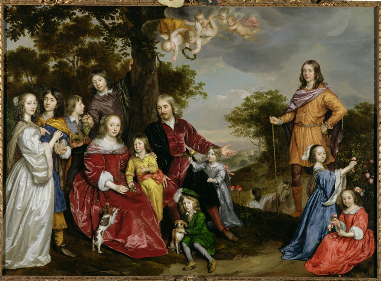 Retrato de W. van der Kerckhoven e sua família, 1652 de Jan Mytens or Mijtens